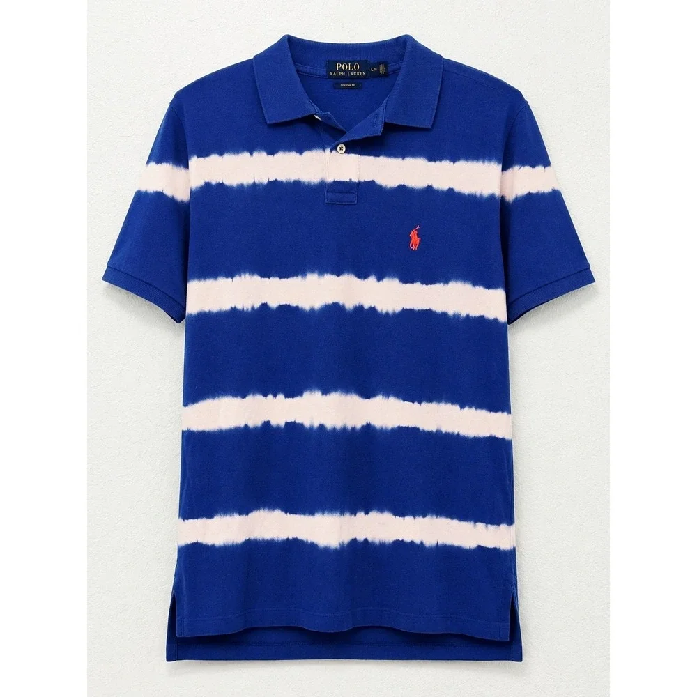 Polo Ralph Lauren Tie Dye Polo Shirt Custom Fit Pony Cotton Men's Large
